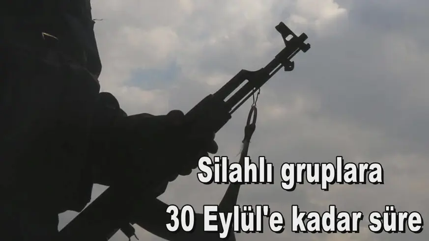 Silahlı gruplara  30 Eylül'e kadar süre
