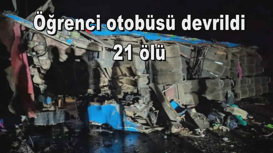 Öğrenci otobüsü devrildi