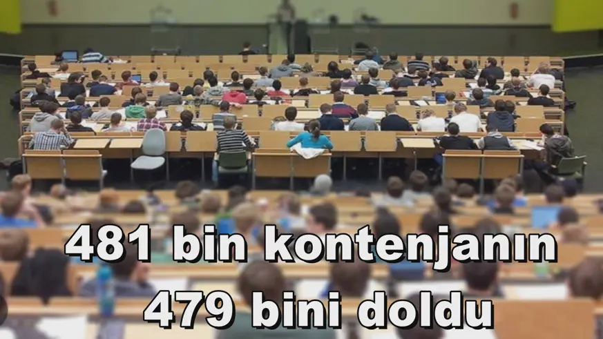 481 bin kontenjanın  479 bini doldu