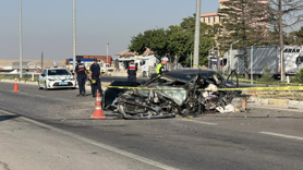 Aksaray’da otomobil takla attı