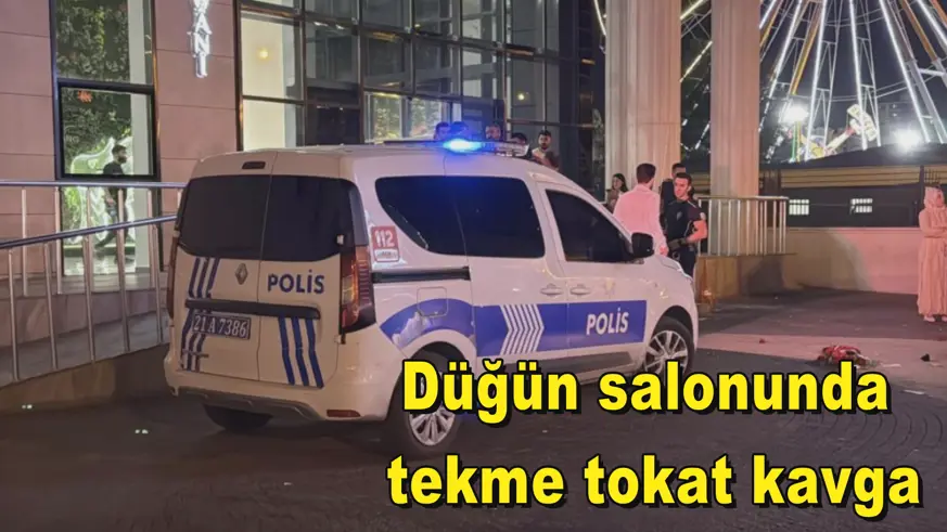 Düğün salonunda  tekme tokat kavga